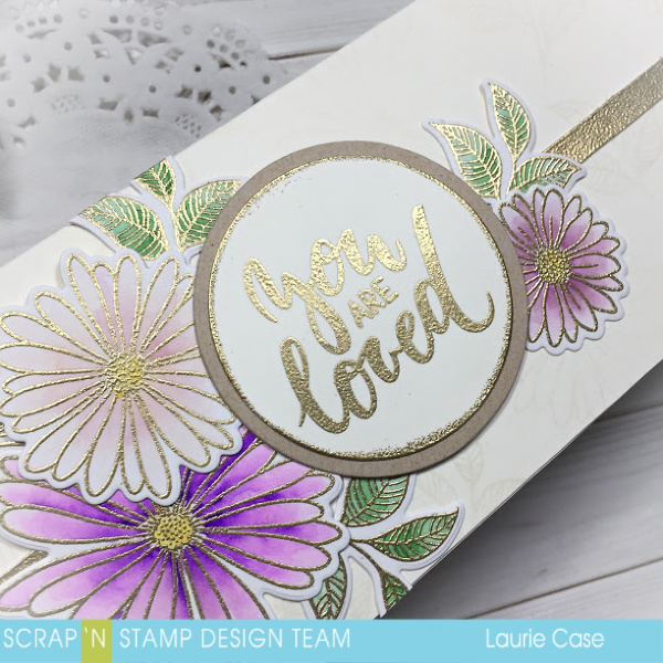 Slimline Card with Gina K Elegant Asters | Scrap N Stamp