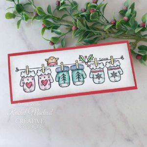 Woodware Craft Collection - Clear Stamp Set - Winter Mittens 