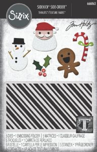 Sizzix - 2D Texture Fades Embossing Folder - Vault Side Order, Christmas Minis