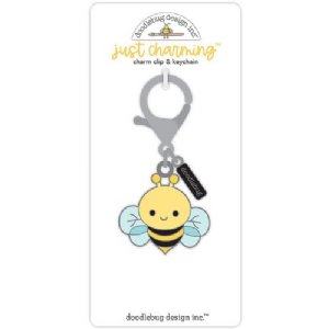 Doodlebug Design - Charm Clip & Keychain - Bee Happy