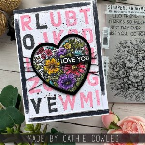 Tim Holtz - Cling Stamp - Floristry w/Grid Block