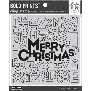 Hero Arts - Cling Stamps - Merry Christmas Letter Bold Prints