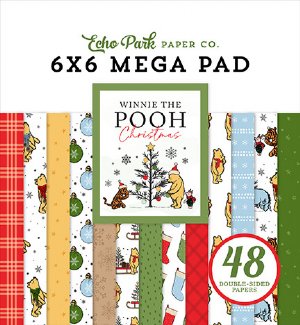 Echo Park - 6X6 Mega Paper Pad - Winnie The Pooh Christmas