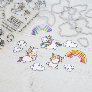 Heffy Doodle - Clear Stamps - Fluffy Puffy Unicorns