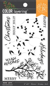 Hero Arts - Clear Stamps - Color Layering Holly Branch