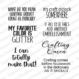 Impression Obsession - Clear Stamp - Crafty Coffee Mug Sayings