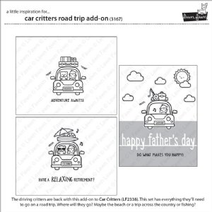 Lawn Fawn - Clear Stamp - Car Critters Road Trip Add-On