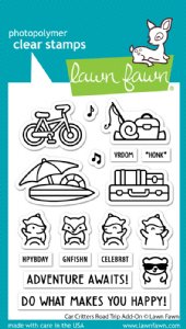 Lawn Fawn - Clear Stamp - Car Critters Road Trip Add-On