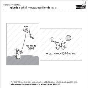 Lawn Fawn - Clear Stamp - Give It a Whirl Messages: Friends