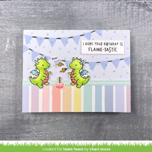 Lawn Fawn - Clear Stamp - Little Dragon Flip-Flop