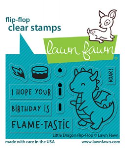 Lawn Fawn - Clear Stamp - Little Dragon Flip-Flop