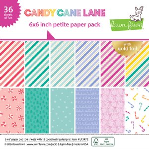 Lawn Fawn - 6X6 Petite Paper Pack - Candy Cane Lane