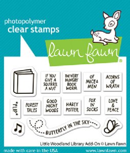 Lawn Fawn - Clear Stamp - Little Woodland Library Add-On