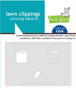 Lawn Fawn - Coloring Stencil - Little Woodland Library Add-On