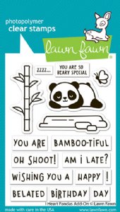 Lawn Fawn - Clear Stamp - I Heart Pandas Add-On