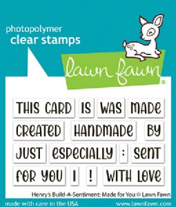 Lawn Fawn - Clear Stamp - Henry's Build-a-Sentiment: Made For You