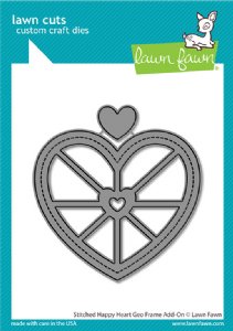 Lawn Fawn - Die - Stitched Happy Heart Geo Frame Add-On