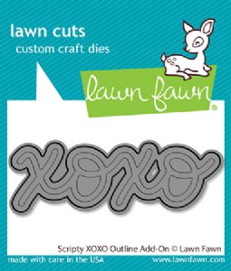 Lawn Fawn - Die - Scripty XOXO Outline Add-On