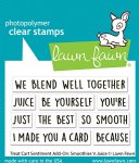 Lawn Fawn - Clear Stamp - Treat Cart Sentiment Add-On: Smoothies 'n Juice