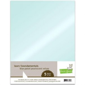 Lawn Fawn - 8.5X11 - Blue Pastel Vellum Pearlescent