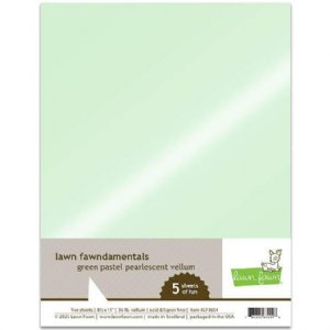 Lawn Fawn - 8.5X11 - Green Pastel Vellum Pearlescent