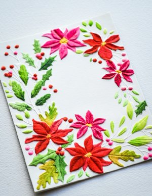 Memory Box - 3D Embossing Folder & Dies - Poinsettia Corner