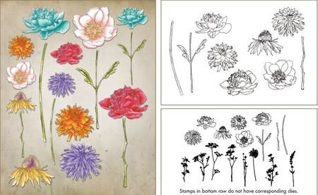 Fustella Sizzix Framelits Flower Garden & Mini Bouquet