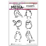 Dina Wakley Media - Cling Stamp - Scribbly Small Birdies