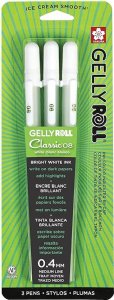 Gelly Roll - Classic Pen Set - 08 Medium - White (3 pk)