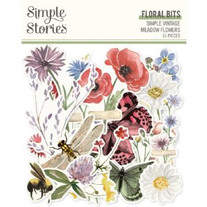 Simple Stories - Floral Bits & Pieces - Simple Vintage Meadow Flowers