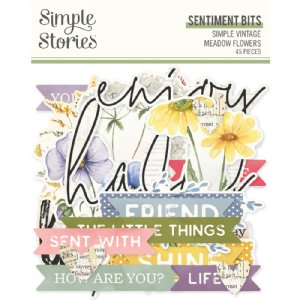 Simple Stories - Sentiment Bits & Pieces - Simple Vintage Meadow Flowers