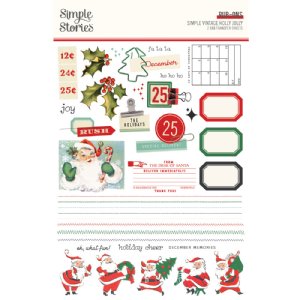 Simple Stories - Rub Ons - Vintage Holly Jolly