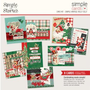 Simple Stories - Cards Card Kit  - Vintage Holly Jolly