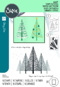 Sizzix - Stamp with Stencil - Cosmopolitan Merry and Light