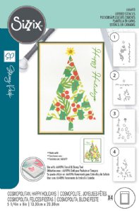 Sizzix - Stencil - Cosmopolitan Happy Holidays