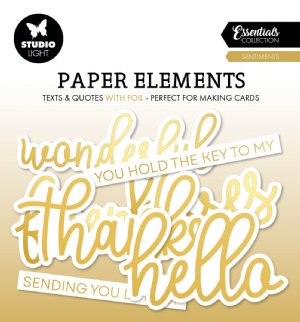 Studio Light - Paper Elements Sentiments - Gold Foil Essentials 