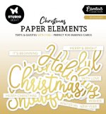 Studio Light - Paper Elements - Christmas Sentiments, Gold 