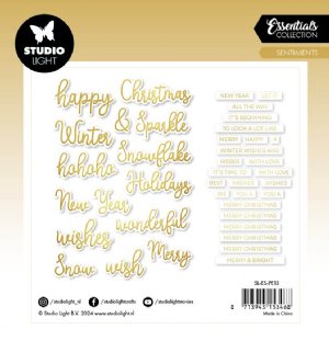 Studio Light - Paper Elements - Christmas Sentiments, Gold 