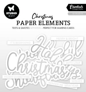 Studio Light - Paper Elements - Christmas Sentiments, Silver