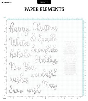 Studio Light - Paper Elements - Christmas Sentiments, Silver