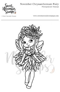 Sweet November - Clear Stamp - November Chrysanthemum Fairy