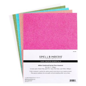 Spellbinders - 8.5X11 Glitter Cardstock - Spring Tones 